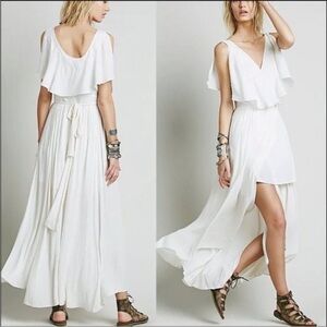 Free people Fiona white maxi dress XS
